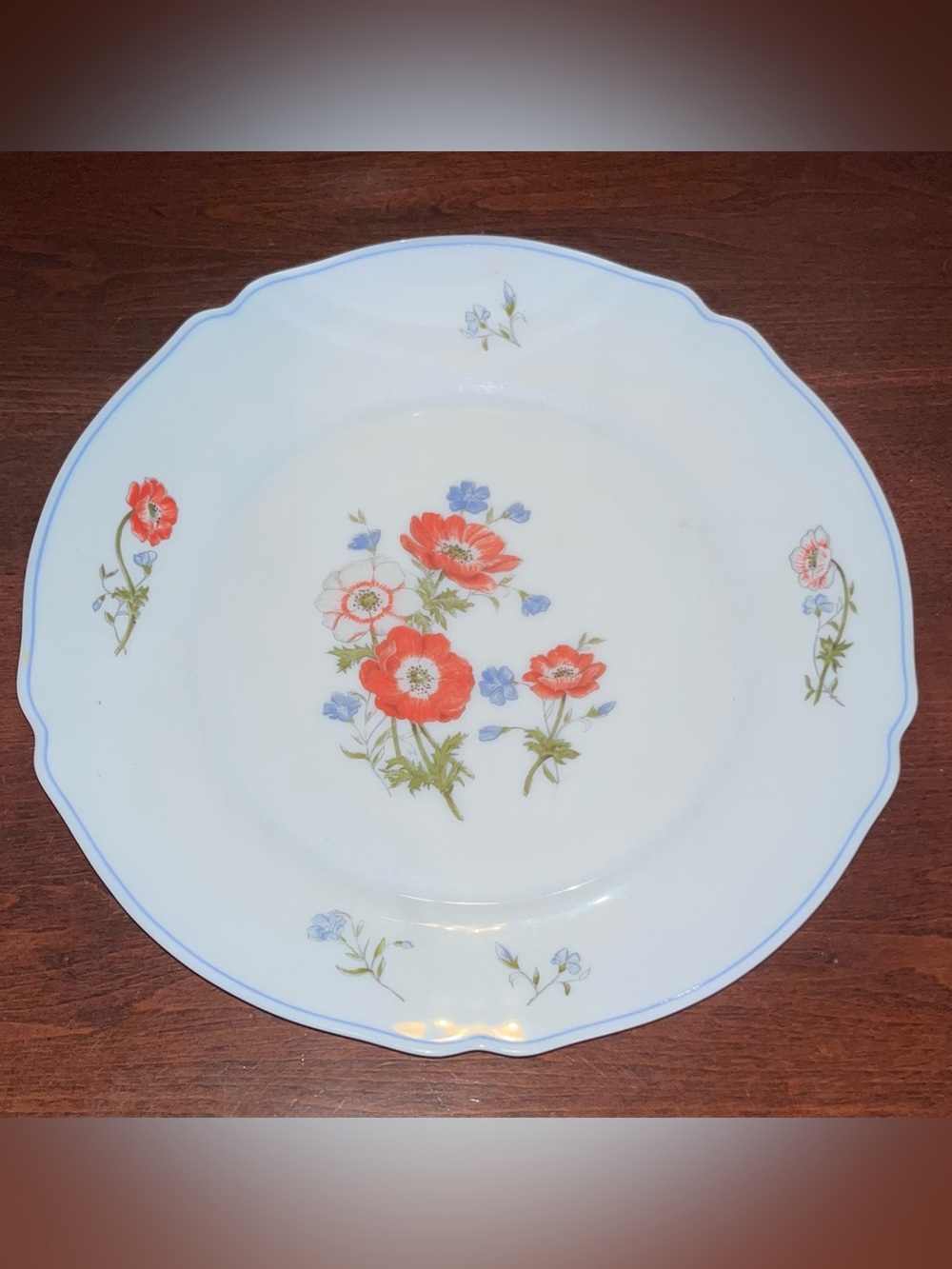 Arc Arcopal France PARADISE Dinner Plate Hand Painted Milk Glass 10.25” lot of 2
